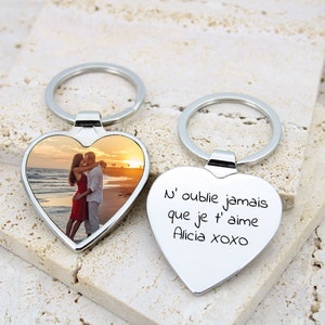 Personalized photo heart key ring | personalized photo gift