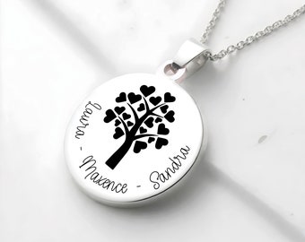 Collier Arbre de Vie Personnalisé avec Prénoms d'Enfants, idée cadeau maman, cadeau anniversaire tata, collier porte bonheur