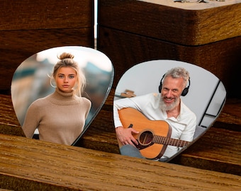 Personalized Guitar Pick with Photo, guitarist gift idea, musician photo gift, personalized photo pick