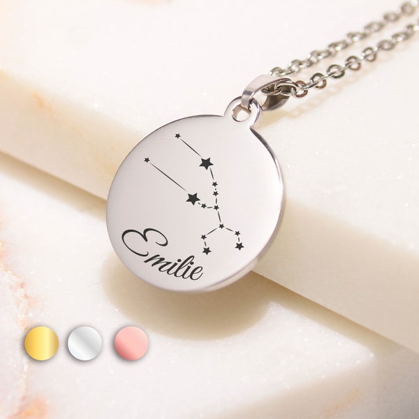 Collier Personnalisé Constellation Signe du Zodiaque, collier astrologie, idée cadeau maman, anniversaire pour femme, cadeau personnalisé