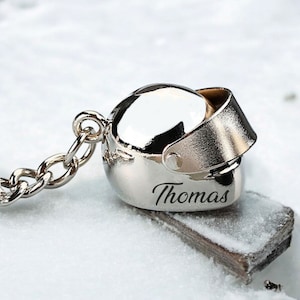 Porte Clé Casque Moto Personnalisé – Pendentif Casque de Moto Gravé – idée Cadeau Motard Papa Parrain, fête des Pères