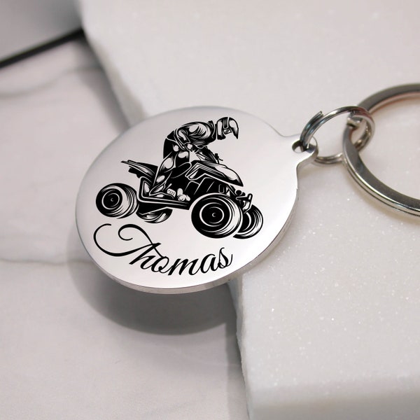 Personalized QUAD ATV Key Ring, Quad Driver Birthday Gift Idea, Father's Day gift idea