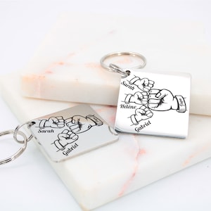 porte clé personnalisé "Papa, Meilleurs Amis pour la Vie" - Gravure Personnalisable, Cadeau de Famille pour la Fête des Pères