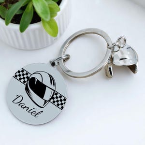 Porte Clé Casque Moto Personnalisé – breloque Casque Moto – Idée Cadeau Motard, Papa & Parrain - fête des pères