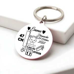 Birth key ring pregnancy gift | personalized engraving | mom gift | Mother's Day gift