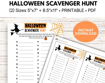 Halloween-speurtocht, Halloween-feestspel, Halloween-feestje voor kinderen, sociaal kerkspel, afdrukbaar Halloween-spel, Halloween-activiteit