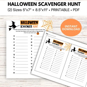 Halloween Scavenger Hunt, Halloween Party Game, Halloween Kids Party Game, Church Social Game, Halloween Printable Game, Halloween Activity