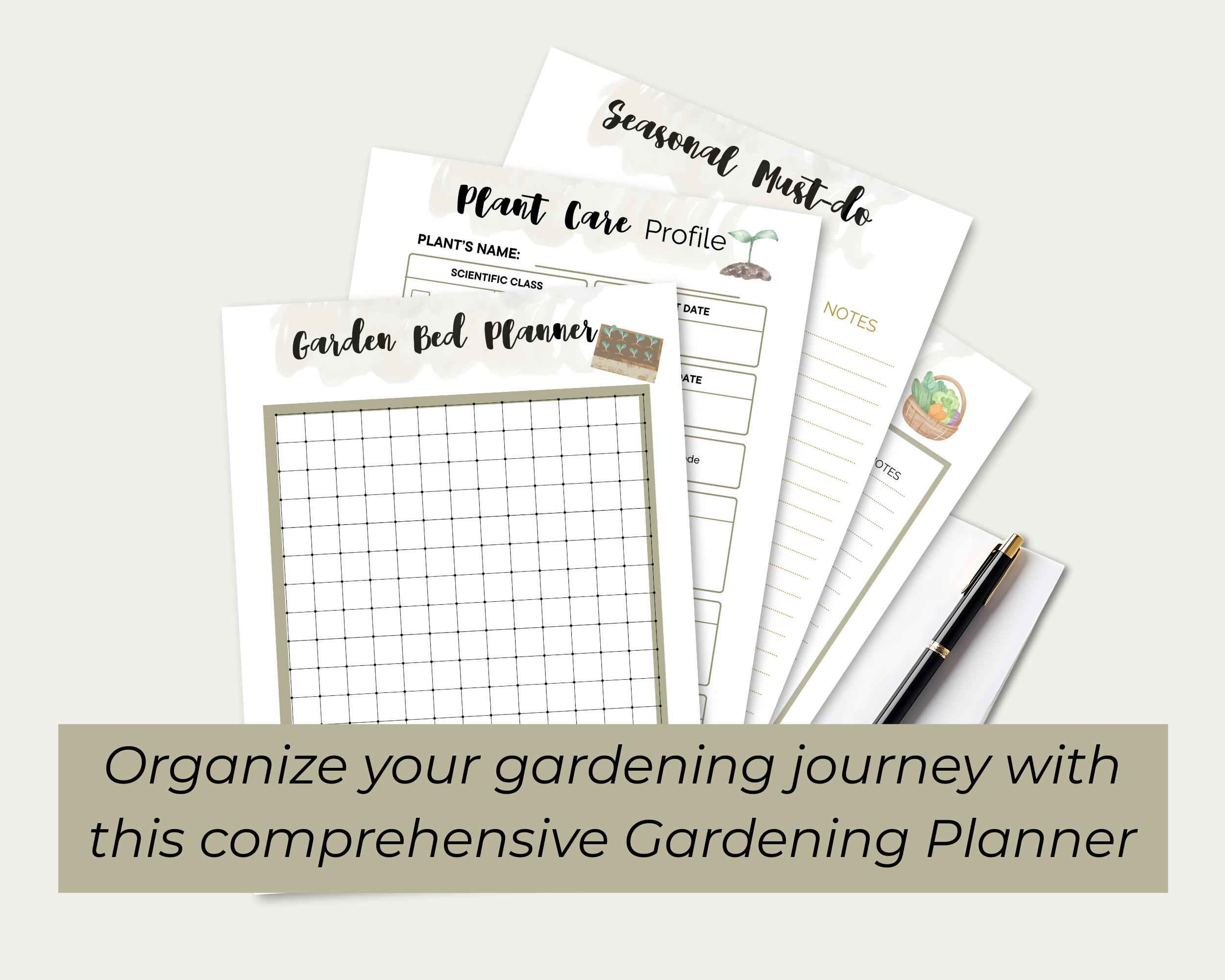Printable Gardening Planner, Plant Tracker, Daily Tasks Plant Wish List ...