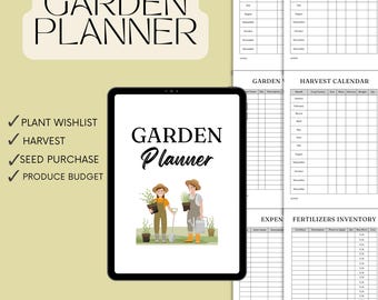 Planificador de jardín digital: Diario de jardinería con hipervínculos (Goodnotes, Notability)