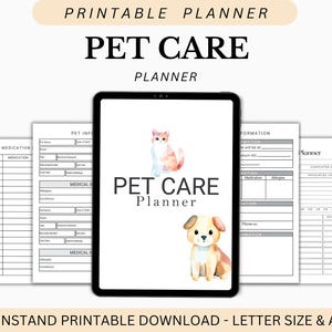 Pet Health Digital Planner & Tracker – Pet Care Organizer, Medical Records, Vaccination Log,