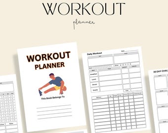 Daily Workout Tracker Printable: Fitness Journal (A4/A5/Letter/Half Size) (Instant Download)