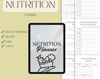Ernährungsplaner: Mahlzeitentracker, Kalorienzähler (Printable Canva Template)