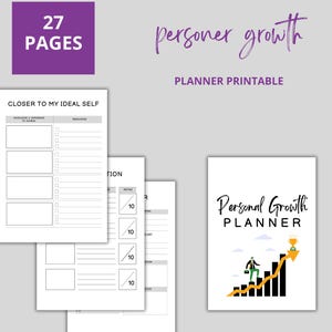 Personal Growth Planner: Self-Improvement, Growth Mindset (PDF Printable)