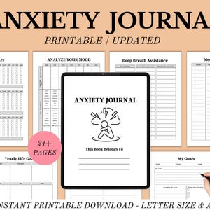 Anxiety Relief Journal: Mood Tracker, Self-Care (Printable)