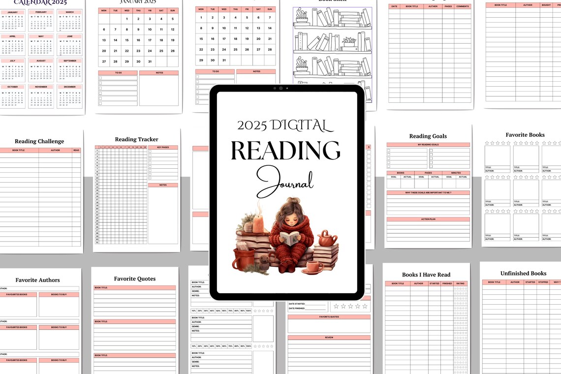 Reading Planner Bundle: Book Journal, Tracker, and Challenge (digital ...