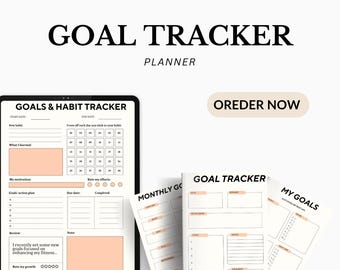 2025 Goal Tracker Planner: SMART Goal Setting Spreadsheet & Vision Board