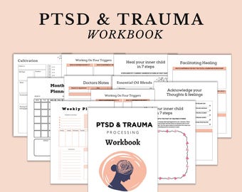 Caderno de Trabalho de Processamento de Trauma de TEPT: Planilhas de Terapia e Plano de Segurança (Canva PDF)