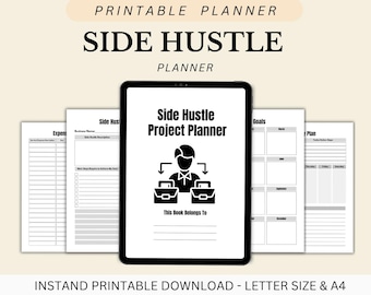 Side Hustle Planner: MRR Digital Business Planner (PDF Canva)