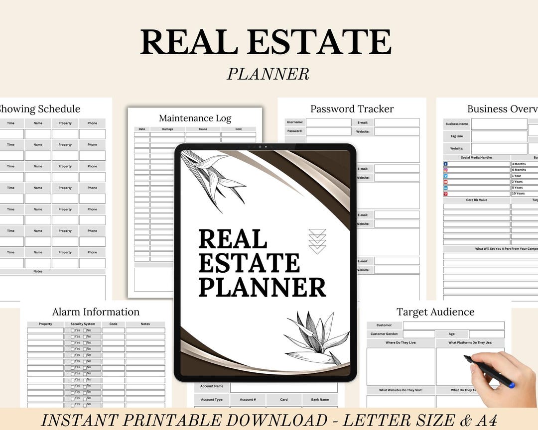 Real Estate Agent Planner: Daily Checklist, Editable Canva Template ...