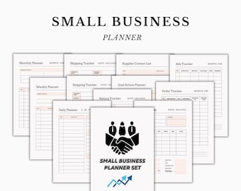 Editable Business Planner Bundle: Small Business, Content & Social Media (Printable Templates)