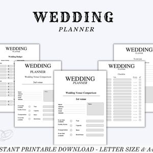 Wedding Planner Canva Editable Template, Printable Wedding Planning Checklist & Itinerary PDF, Instant Download Organizer