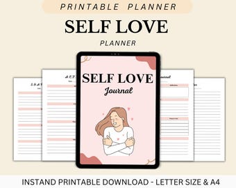 Self Love Journal: Editable Canva Template, Spiritual Workbook (PLR, Digital Download)