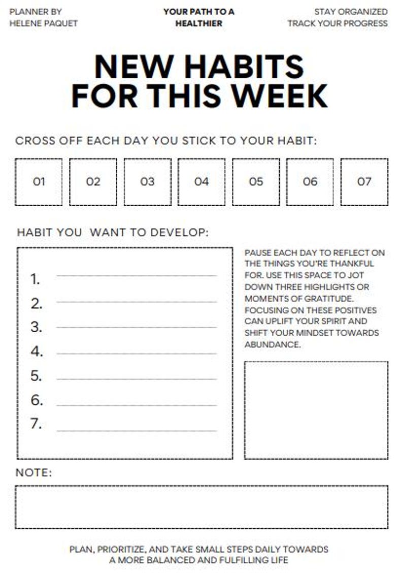 Printable Fitness & Habit Tracker | Weekly and Daily Workout Planner ...