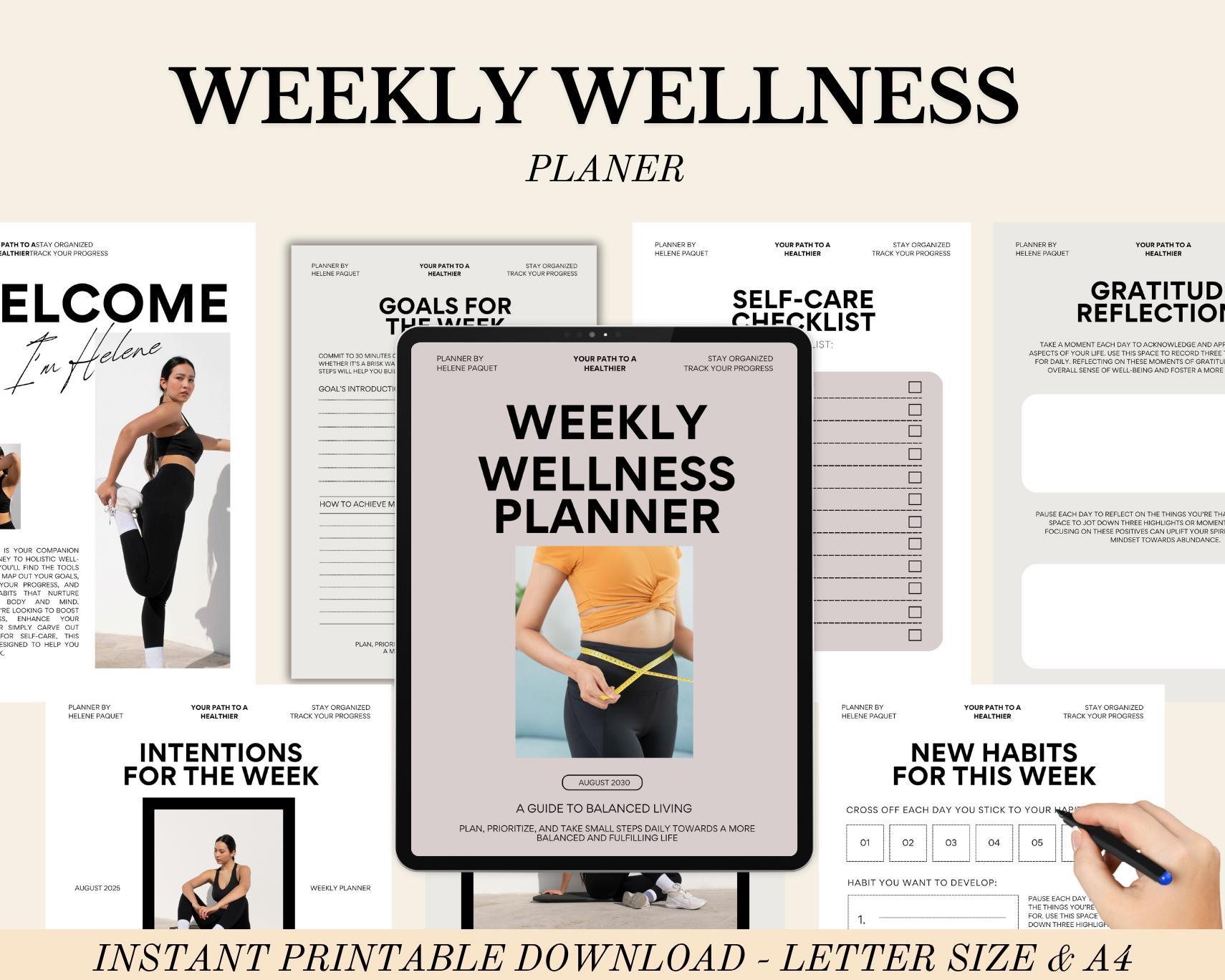 Printable Fitness & Habit Tracker | Weekly and Daily Workout Planner ...