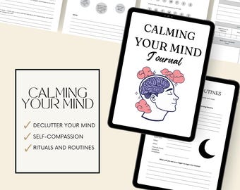 Mindfulness Journal: Calming Your Mind, Anxiety Relief (Editable Canva Template)