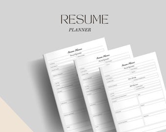 Cuaderno de trabajo y planificador para solicitantes de empleo: CV y seguimiento de solicitudes (descarga digital)