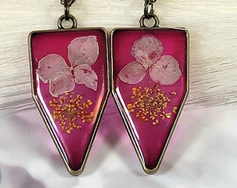 Colar de pétalas de rosa reais, joias vibrantes de flores reais, pingentes para melhorar o humor, pingente de harmonia, plantas naturalmente preservadas, casamento no jardim