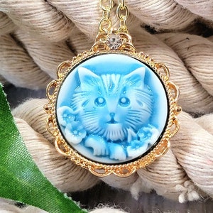 Handmade Kitten Necklace, Pet Inspired Accessory, Elegant Animal Jewelry, Vintage Style Jewelry, Feminine Feline Charm, Boho Chic
