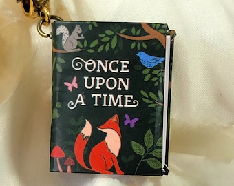 Colar de livro de histórias de floresta encantada, pingente de conto de fadas de raposa e amigos, presente extravagante para jovens adolescentes, joias de mãe e filha