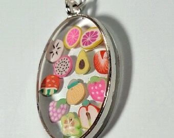 Juicy Summer Fruits Necklace | Vibrant, Handmade Pendant with Fresh Style | Tropical Style Charm | Springtime Fashion | Summer Must-Have