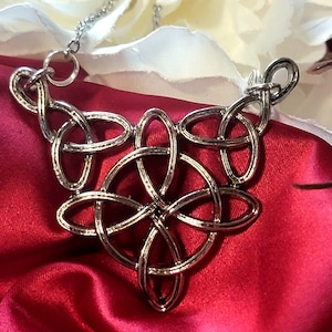 Silver Celtic Knot Necklace, Irish Inspired Jewelry, Trinity Themed Pendant, Artisan Crafted Jewellery, Unisex Accessory, Symbolic Charm