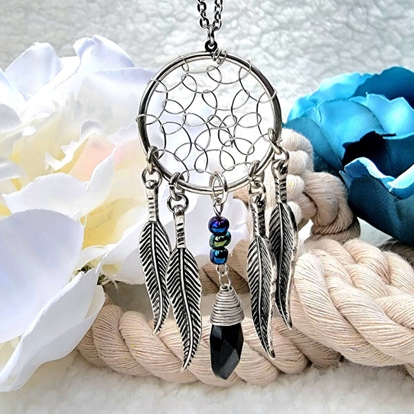 Dream Catcher Necklace, Cultural Jewelry, Mystic Design, Tribal Charm, Indigenous Art, Ethnic Inspired, Spiritual Jewellery, Symbolic Artist