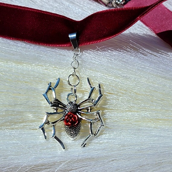 Collana girocollo con ciondolo ragno punk, ciondolo 3D, regalo per uomo