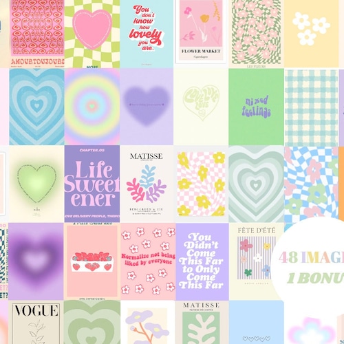 Danish Pastel Collage Kit Aesthetic 100 Digital Download - Etsy