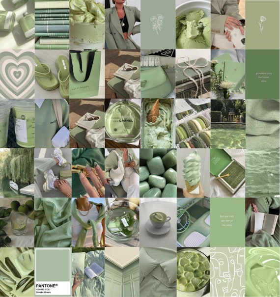 Sage Green Boho Aesthetic Photo Collage Kit 50 Photos | Etsy Australia