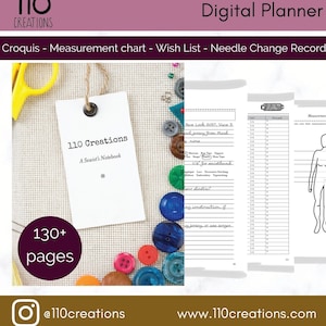Digital Sewing Planner - Wardrobe Planner - Sewing Project Planner - A Sewist&#39;s Notebook - PDF Sewing Planner - Printable Sewing Planner