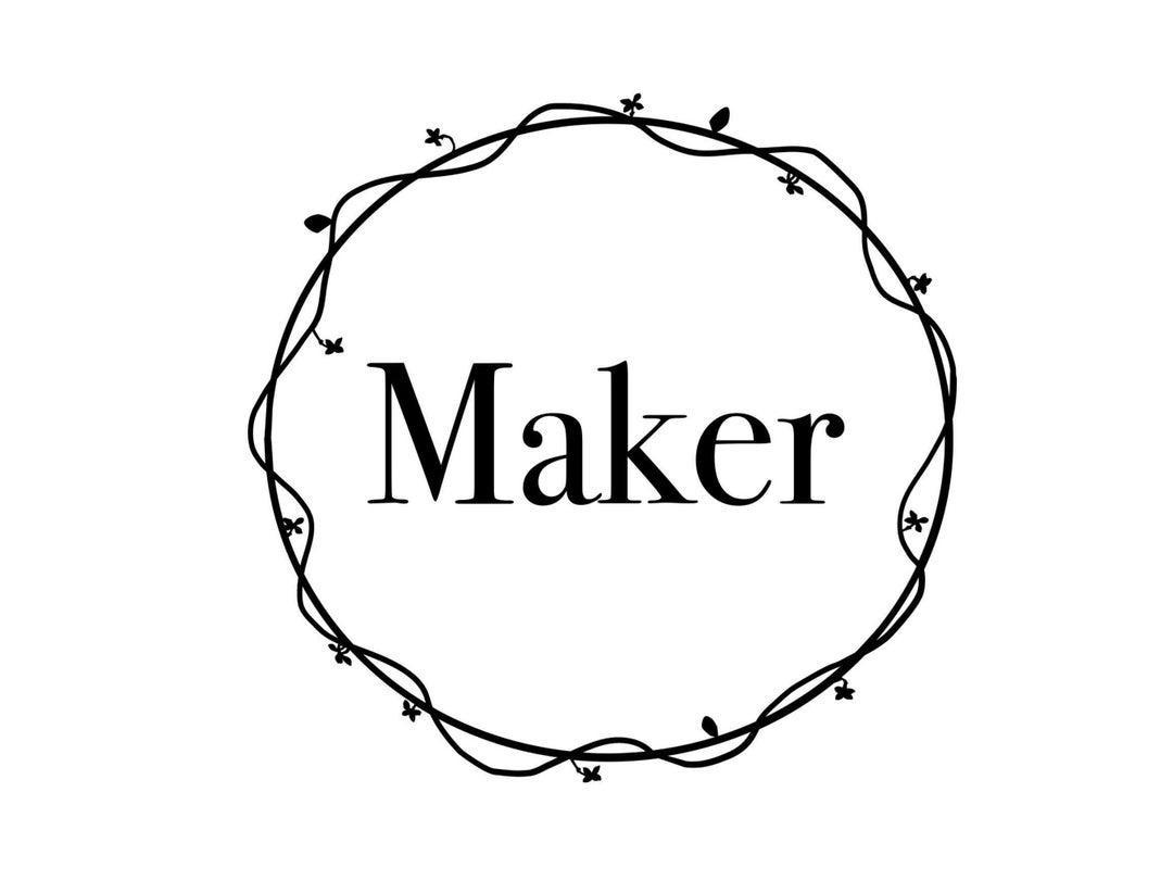 Hand Drawn Maker Wreath SVG PNG DXF Maker Wreath Digital Artwork Wood