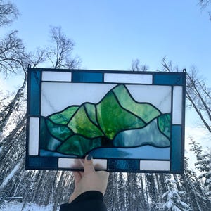 Stained Glass Landscape Suncatcher Art | Window Decor | Stained Glass Panel