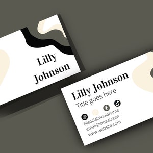 Canva business card template, qr code business card, printable business card template, instant download