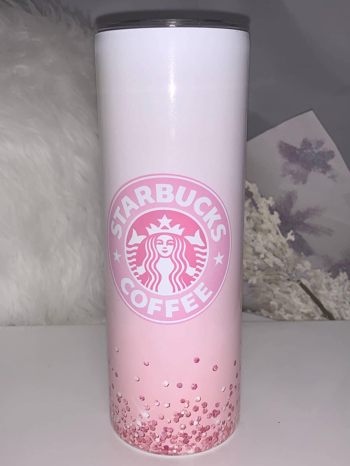 Personalized Butterlfy Tumbler Pink Glitter Jewelry Style 20oz 30oz Tumblers  with Lid Gift for Women Girl Daughter Sister Mom Valentine Birthday 