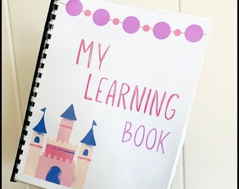 Princess Preschool Learning Binder, Busy Book Printable, Pre k Learning Activities, Toddler Learning Folder, Busy Book Toddler,