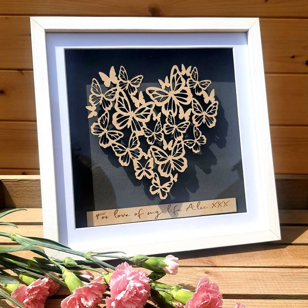 Personalised wedding gift, heart picture with personalised message, also personalised anniversary gift