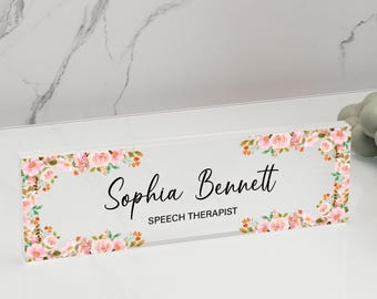 Personalized Desk Plaque, Custom Nameplate, Acrylic Teacher Sign, Unique Name Sign, Office Name Decor, New Job Promotion Gift, Company Gifts