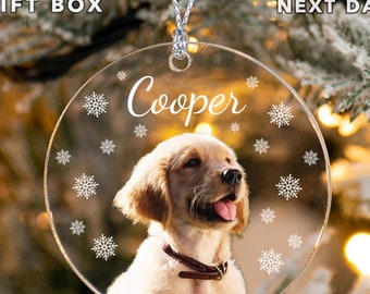 Personalized Puppy Picture Ornament, Custom Memorial Dog Ornament, Gift For Dog Owners, Gift For Pet Lovers, In Loving Memory Pet Ornament