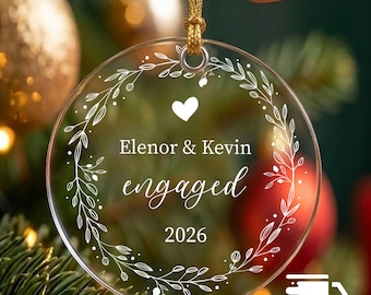 Personalized Engaged Ornament, Custom Engagement Ornament, Engagement Gifts, Gift For Her, Couple Gift, Married Ornament, Couples Name Gift