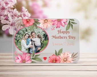 Personalized Picture Stand, Mothers Day Gifts, Gift For Mom, Acrylic Floral Plaque, Memorial Plaque, Unique Photo Frame, Cute Photo Displays